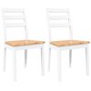 vidaXL Ēdamistabas krēsli 2 gab. Balta masīvkoka gumija