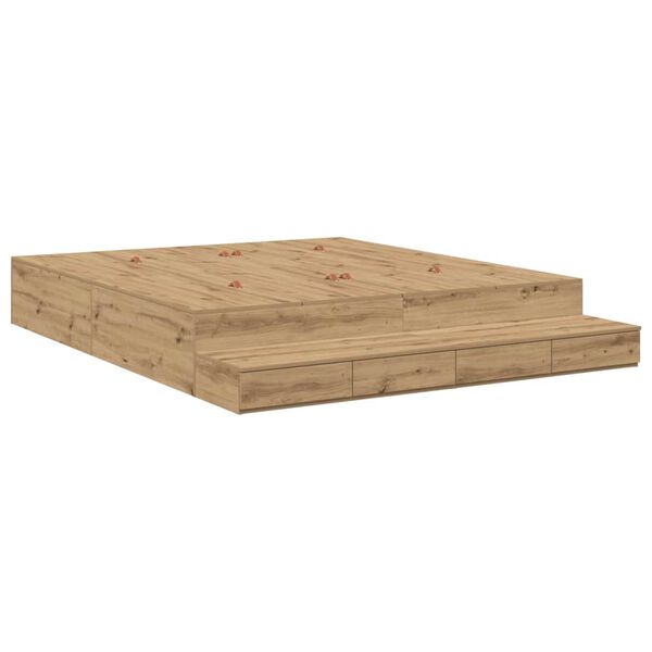 vidaXL Gultas ar uzglabā&scaron;anas vietu ar atvilktni Artisānā ozols 200 cm