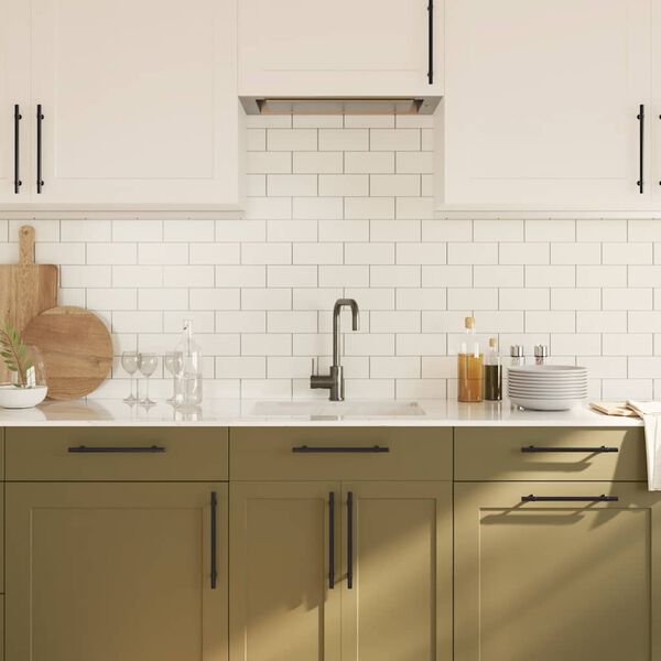 vidaXL skapja rokturi, 5 gab., melni, 192 mm, nerūsējošais tērauds