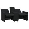 vidaXL divvietīgs atpūtas krēsls ar glāžu turētāju, melns audums