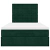 vidaXL Osmaņu gultas rāmis ar matračiem tum&scaron;i zaļ&scaron; 120x190cm samts