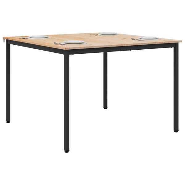 vidaXL Ēdamgalds Dabiska 110 x 110 x 75 cm Ciets priedes koks