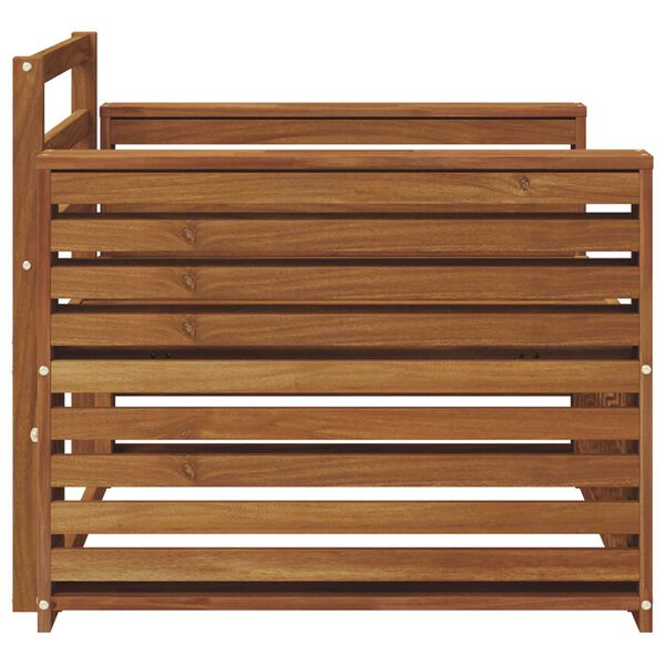 vidaXL 2 Gabals Dīvāns ar rokām Cietā akācijas koks Dabiska