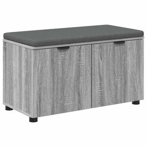 vidaXL Zāles sols ar spilvenu ar plauktu Pelēka Sonoma 80 x 38 x 46 cm