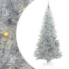 vidaXL Ziemassvētku eglīte su 300 LED ar statīvu Sudraba 240 cm PET