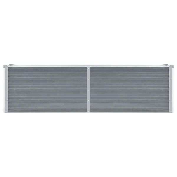 vidaXL augstā puķu kaste, cinkots tērauds, 160x40x45 cm, pelēka