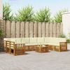 vidaXL Dīvāna komplekti 11 pcs Dabisks un krējuma Cietā akācijas koks