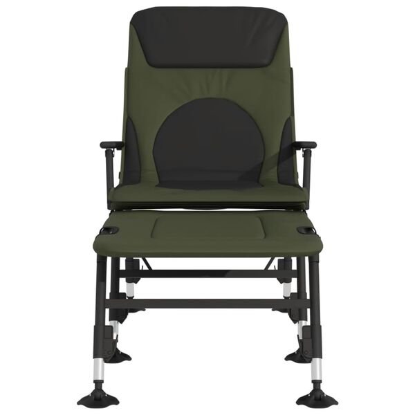vidaXL mak&scaron;ķerē&scaron;anas krēsls ar regulējamām kājām, saliekams, zaļ&scaron;