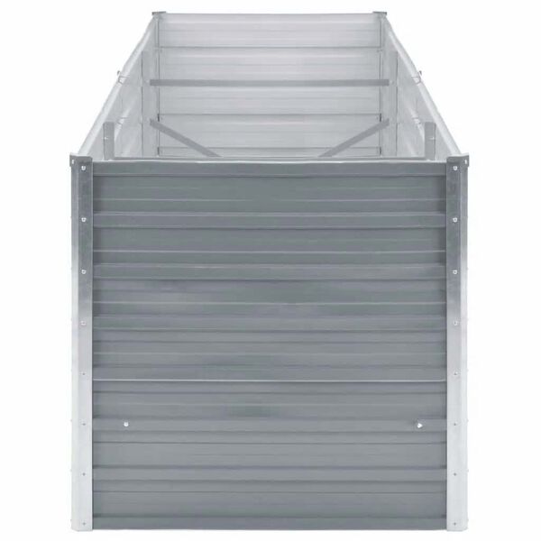 vidaXL augstā puķu kaste, cinkots tērauds, 240x80x77 cm, pelēka