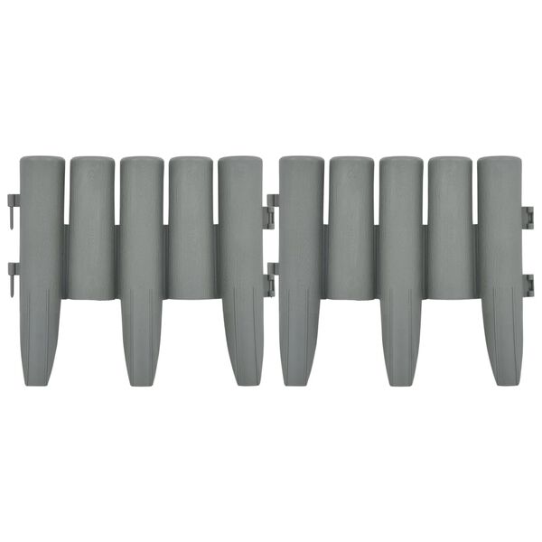 vidaXL zāliena apmales, 36 gab., pelēkas, 10 m, PP