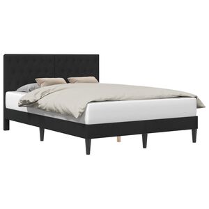 vidaXL Gultas rāmis ar galvas klāju Melns 140 x 190 cm Samts