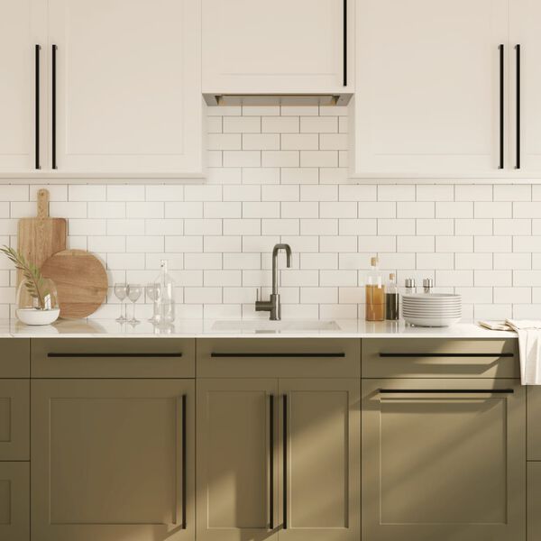 vidaXL skapja rokturi, 20 gab., melni, 480 mm, nerūsējo&scaron;ais tērauds