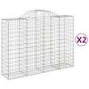 vidaXL arkveida gabiona grozi, 2 gb., 200x50x140/160cm, cinkota dzelzs