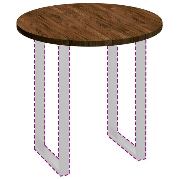 vidaXL Galda virsma Tum&scaron;i brūna &Oslash; 80 x 2,5 cm Cietā ozola koks