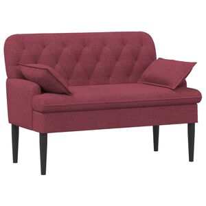 vidaXL Divvietīga mēbele ar pogu pūkām Vīna sarkans 111 x 68 x 80 cm