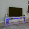 vidaXL TV skapītis ar LED apgaismojumu, betona pelēks, 200x36,5x40 cm