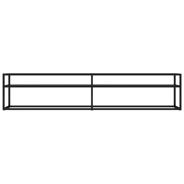 vidaXL TV plaukts, melns, 200x40x40,5 cm, rūdīts stikls