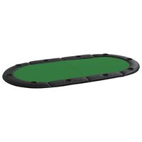 vidaXL pokera galda virsma 10 personām, saliekama, zaļa, 208x106x3 cm