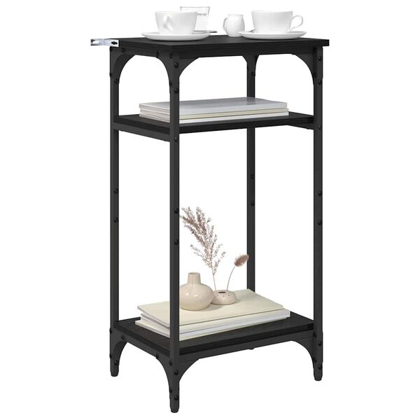 vidaXL Sānu galds Melns ozolkoks 40 x 30 x 75 cm Inženierijas koks