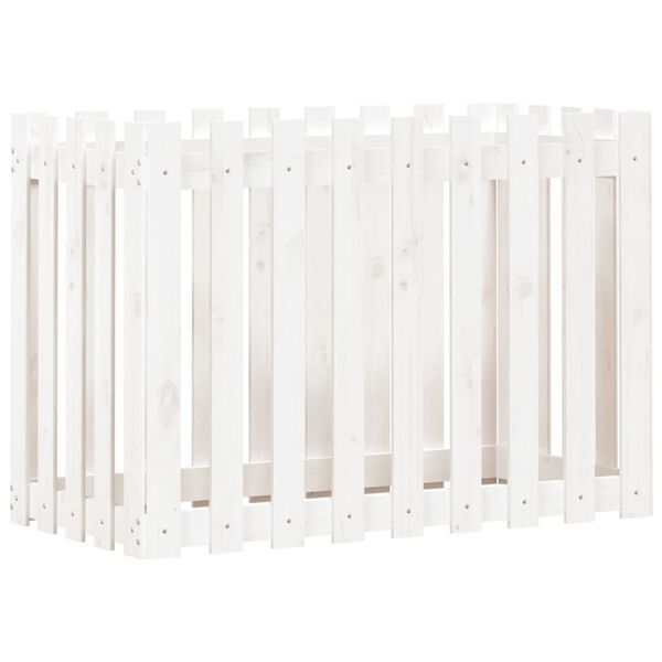 vidaXL dārza puķu kaste, žoga dizains, 100x50x70 cm, priedes masīvkoks