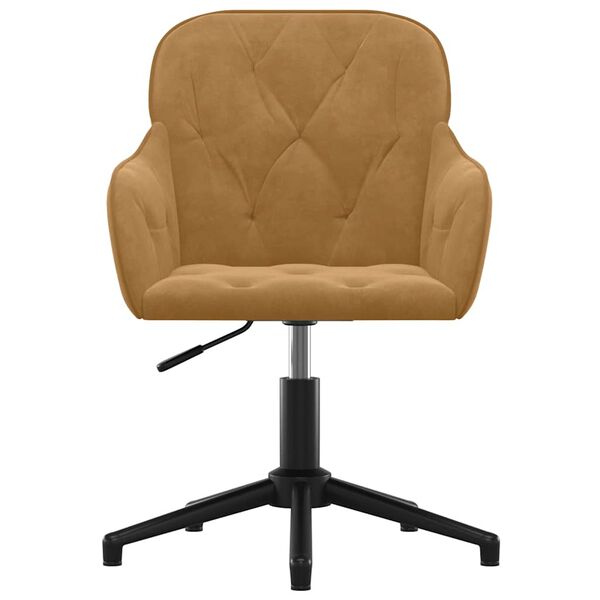 vidaXL grozāmi virtuves krēsli, 2 gab., brūns samts