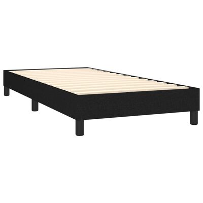 vidaXL atsperu gulta ar matraci, LED, melns audums, 80x200 cm