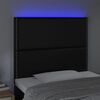 vidaXL gultas galvgalis ar LED, 90x5x118/128 cm, melns mākslīgā āda