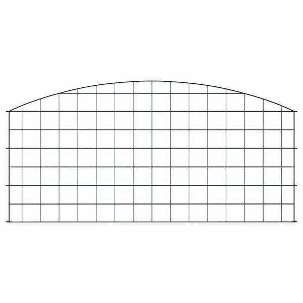 vidaXL Dīķa žoga komplekts 5 pcs Zaļa 100 x 50 cm Tērauds