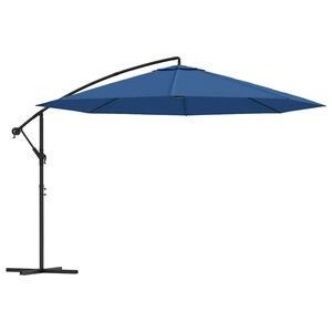 vidaXL saulessargs ar alumīnija kātu, 350 cm, zils