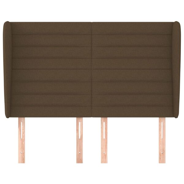 vidaXL galvgalis ar malām, 147x23x118/128 cm, tum&scaron;i brūns audums