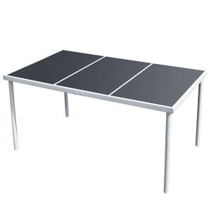 vidaXL dārza galds, 150x90x74 cm, melns tērauds