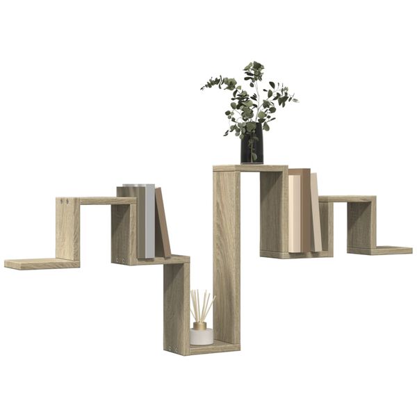 vidaXL sienas plaukts, ozola krāsa, 104,5x10x43 cm, inženierijas koks