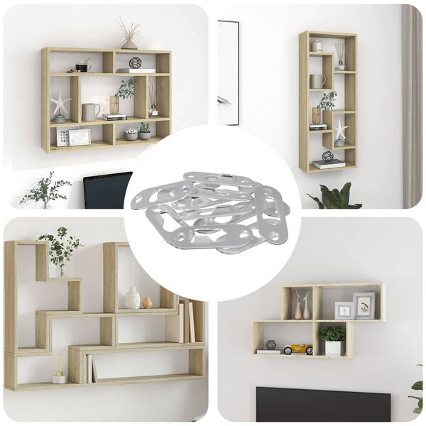 vidaXL Atslēgas cauruma pakaramais 12 pcs Sudraba 45 x 16 x 3.5 mm