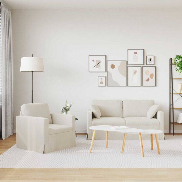 vidaXL Dīvāns 2 pcs Krēmkrāsa 158 x 78 x 80 cm Samts