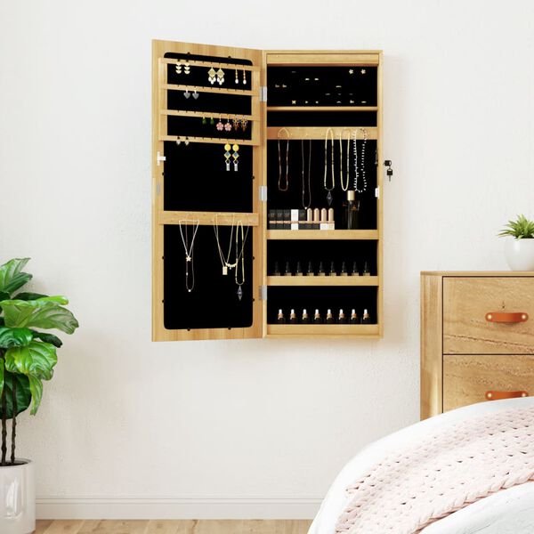 vidaXL sienas rotaslietu skapītis ar LED