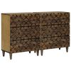 vidaXL Puse 2 pcs Brūna 60 x 33,5 x 75 cm Cieta mango koksne