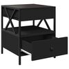 vidaXL naktsgaldiņ&scaron; ar LED, melns, 40x40x51 cm