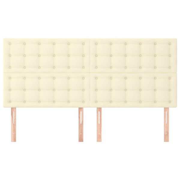 vidaXL galvgalis, krēmkrāsas, 200x5x118/128 cm, mākslīgā āda