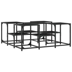 vidaXL kafijas galdiņ&scaron;, melns, 91x91x40 cm, inženierijas koks