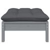 vidaXL 2-vietīgs dārza dīvāns ar spilveniem, pelēks priedes masīvkoks