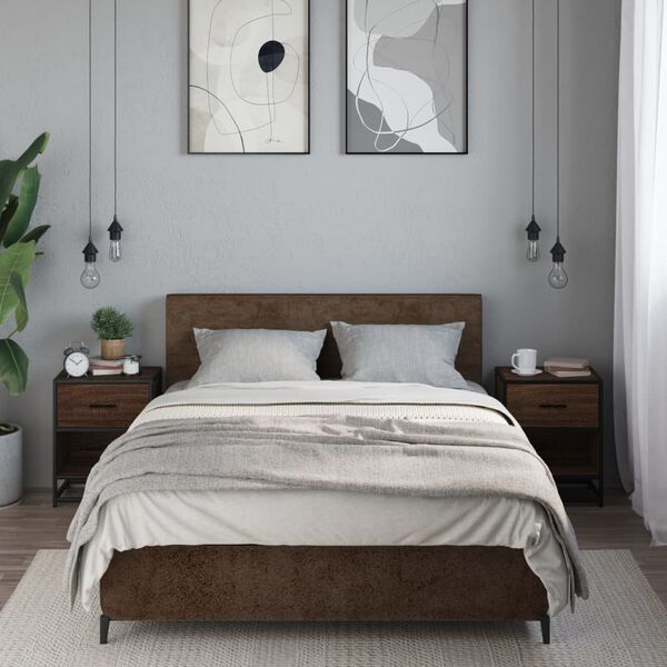 vidaXL naktsgaldiņi, 2 gab., brūni, 40x31x50 cm, inženierijas koks