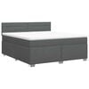 vidaXL Kontinentālā gulta ar matraci Tum&scaron;i pelēka 140 x 190 cm Audums