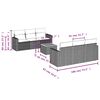 vidaXL 7-daļīgs dārza dīvāna komplekts ar matračiem pelēka rotangpalma