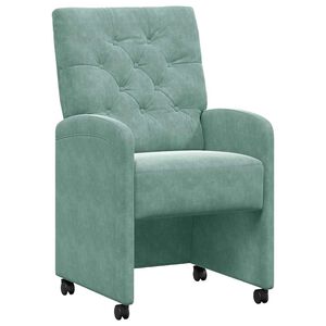 vidaXL Ēdamgalda krēsli ar ritenī&scaron;iem 2 pcs jūras zaļa 58 x 67 x 97 cm