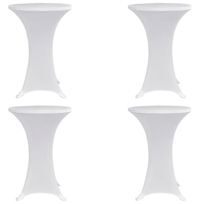 vidaXL galda pārvalki, 4 gab., Ø 70 cm, balts elastīgs audums