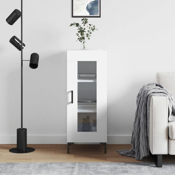 vidaXL kumode, balta, 34,5x34x90 cm, inženierijas koks