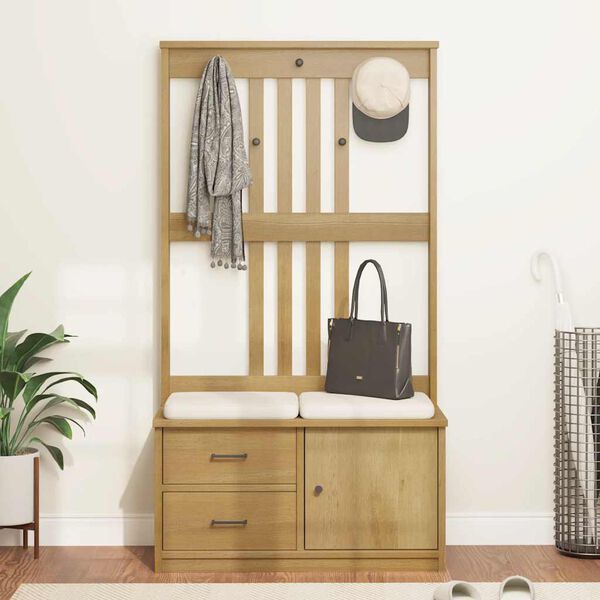 vidaXL halles koks SANDNES 87x40x159,5 cm masīvkoka priede