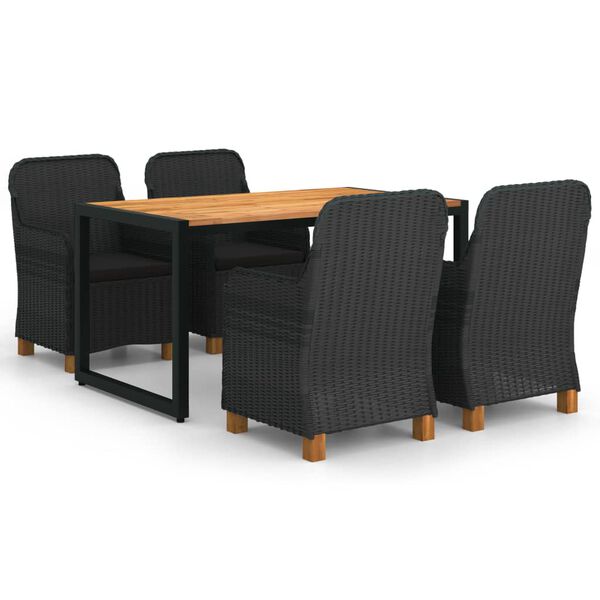 vidaXL 5-daļīgs dārza mēbeļu komplekts, tum&scaron;i pelēks