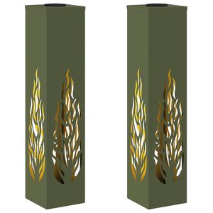 vidaXL Saules LED ceļa gaisma 2 gab. Silti balts 18 x 18 x 80 cm