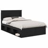 vidaXL Gultas rāmis ar atvilktni Melna 120 x 190 cm Ciets priedes koks